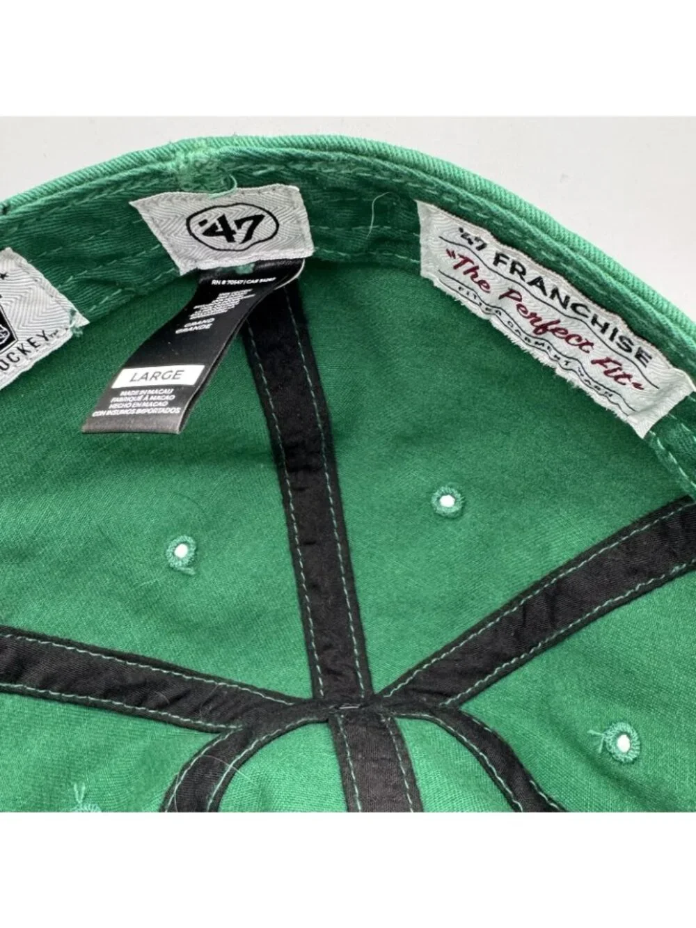 Vintage Minnesota North Stars Hat Cap Large '47 Brand Green Fitted NHL Hockey